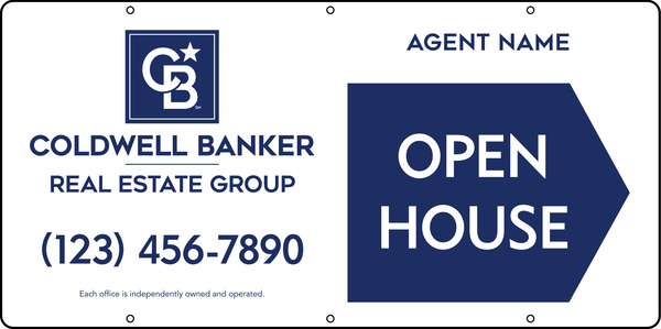Open House  Agent Sign Panel, 12h x 24w, Steel