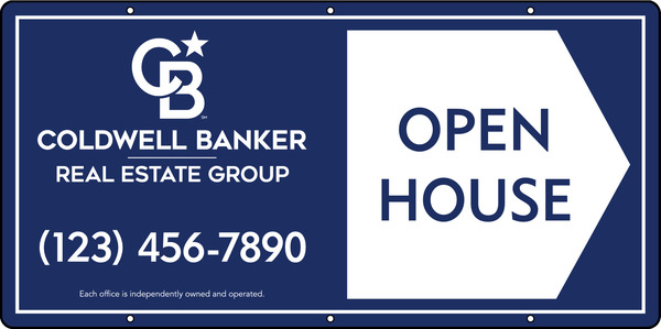 Open House  Office Phone Number Sign Panel, 12h x 24w, Steel