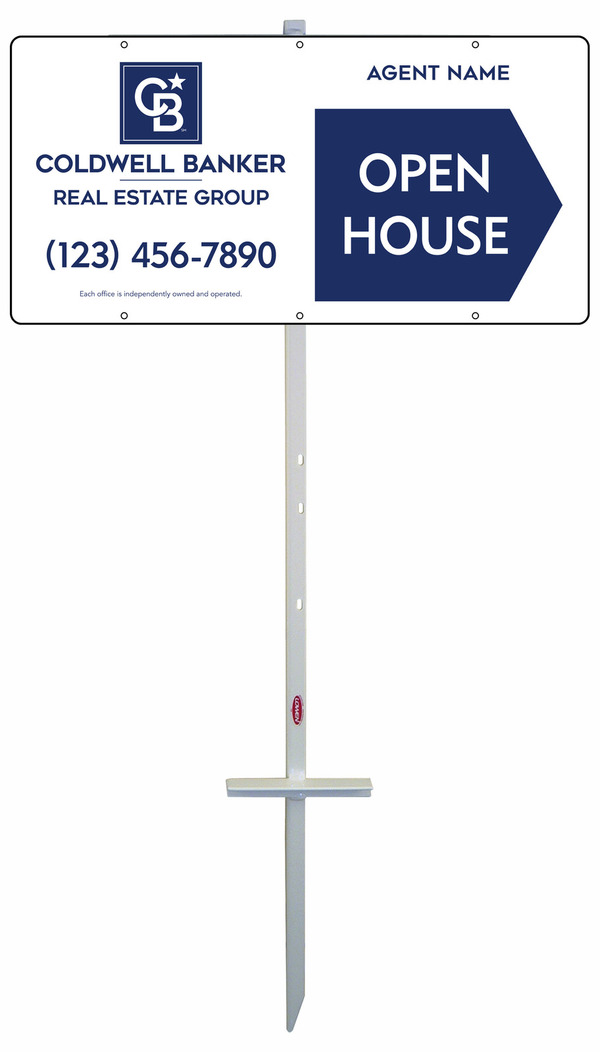 Open House T-Stake and Agent Panel Unit, 12h x 24w, Steel