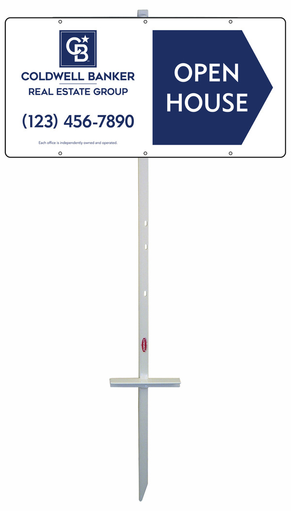 Open House T-Stake and Office Phone Number Panel Unit, 12h x 24w, Steel