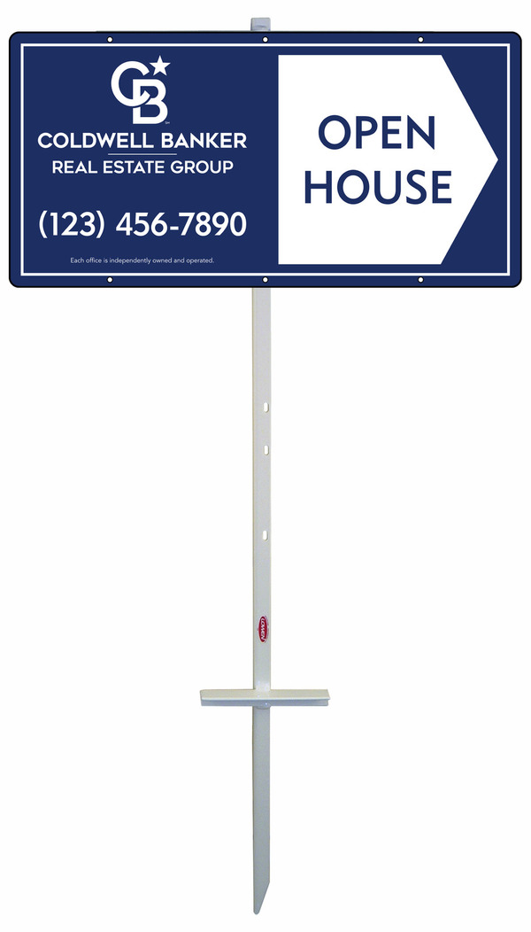 Open House T-Stake and Office Phone Number Panel Unit, 12h x 24w, Steel