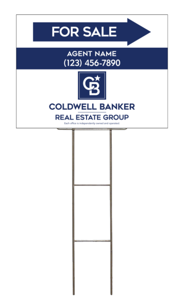 Wire H-Stake and Agent For Sale Sign Panel Unit, 18h x 24w, 4mm Corrugated