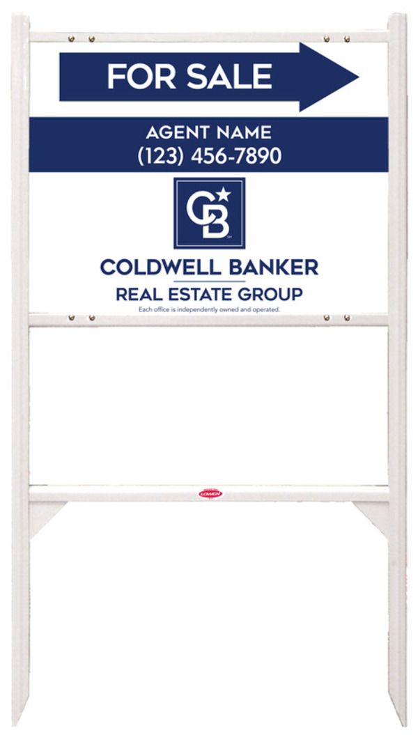 Angle Iron Frame and Agent For Sale Sign Panel Unit, 18h x 24w, Steel