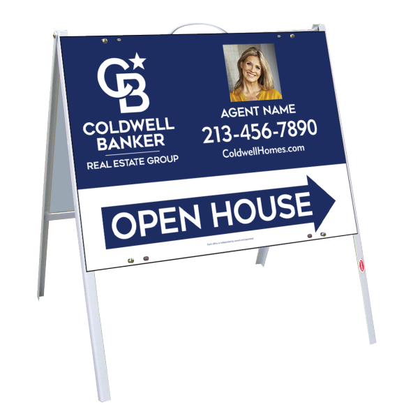 A-Frame and Agent Photo Open House Sign Panel Unit, 18h x 24w, .050