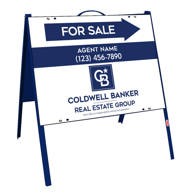 For Sale A-Frame and Agent Sign Panel Unit, 18h x 24w, .050 Poly