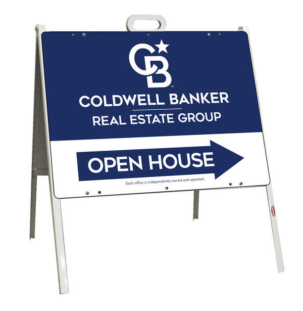 Open House A-Frame and Office Sign Panel Unit, 18h x 24w, Steel