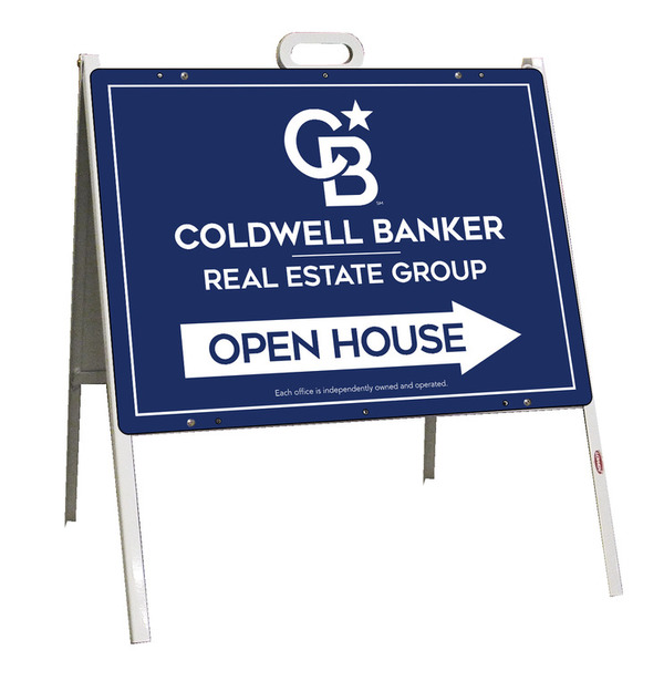 Open House A-Frame and Office Sign Panel Unit, 18h x 24w, Steel