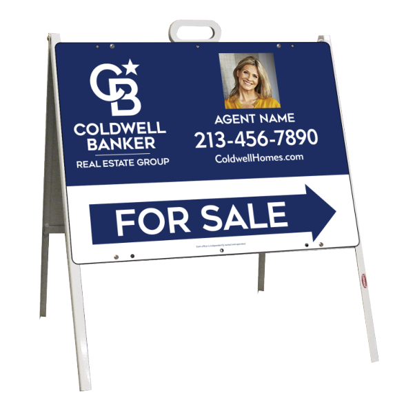A-Frame and Agent Photo For Sale Sign Panel Unit, 18h x 24w, Steel