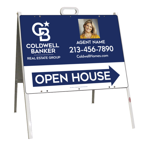 A-Frame and Agent Photo Open House Sign Panel Unit, 18h x 24w, Steel