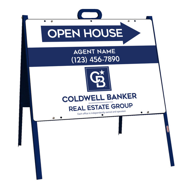 Open House A-Frame and Agent Sign Panel Unit, 18h x 24w, Steel