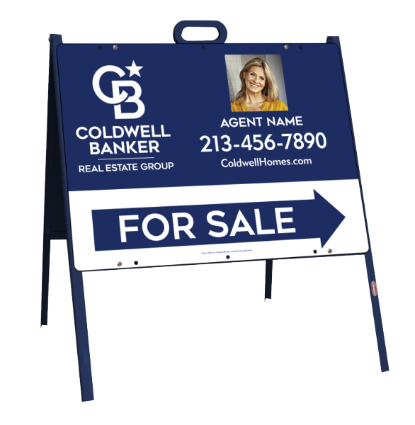 A-Frame and Agent Photo For Sale Sign Panel Unit, 18h x 24w, Steel