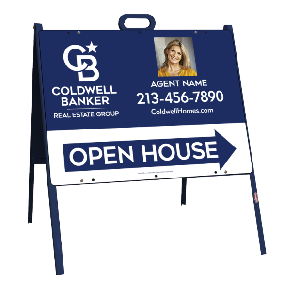 A-Frame and Agent Photo Open House Sign Panel Unit, 18h x 24w, Steel