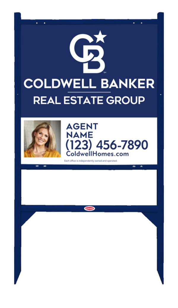 Angle Iron Frame and Agent Photo Sign Panel Unit, 24h x 24w, Steel