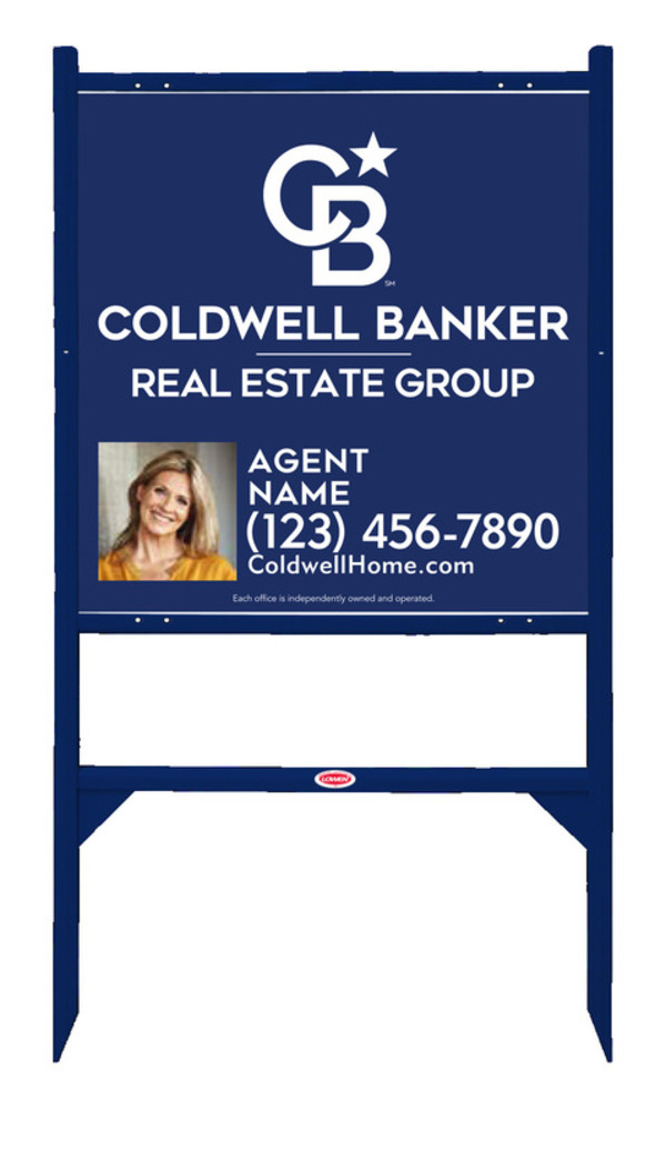 Angle Iron Frame and Agent Photo Sign Panel Unit, 24h x 24w, Steel