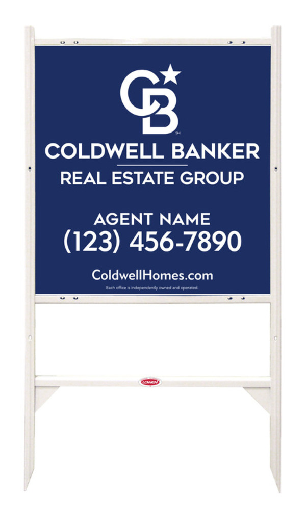 Angle Iron Frame and Agent Sign Panel Unit, 25h x 24w, Steel