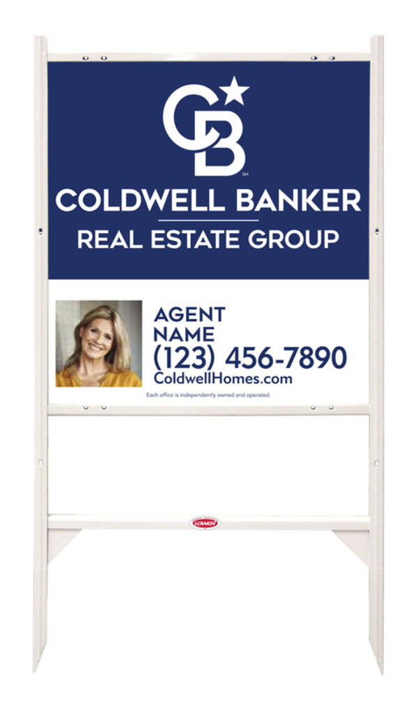 Angle Iron Frame and Agent Photo Sign Panel Unit, 25h x 24w, Steel