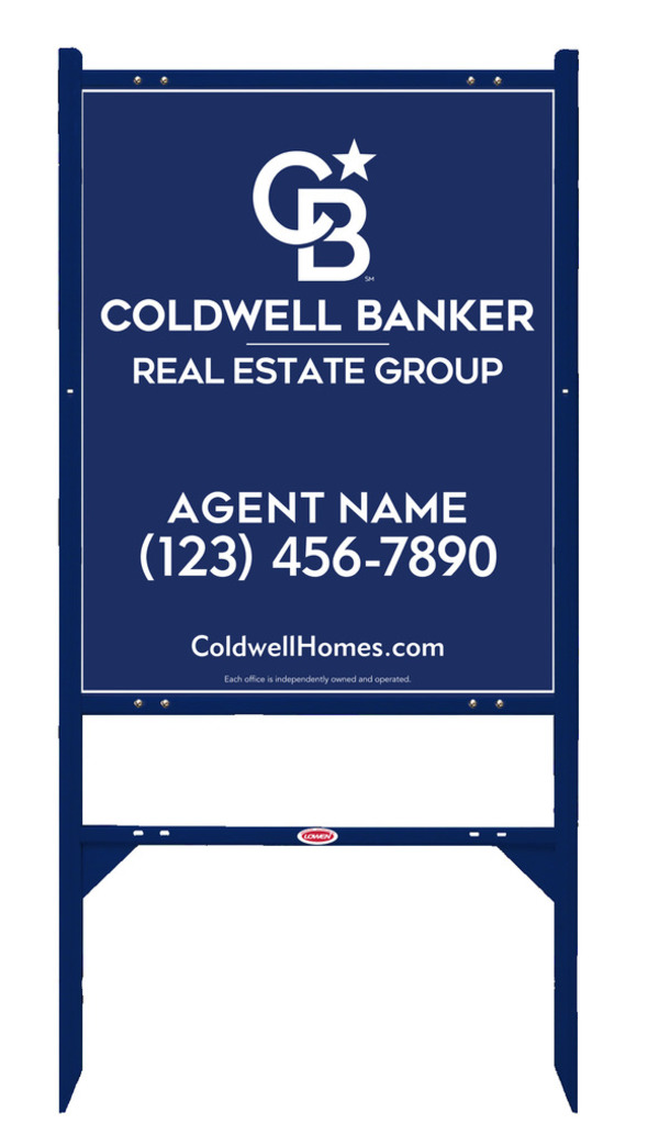 Angle Iron Frame and Agent Sign Panel Unit, 30h x 24w, Steel