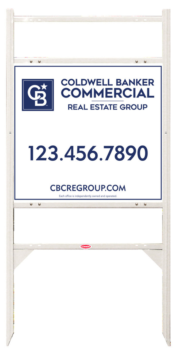 Angle Iron Frame w 2 Rider Inserts and Commercial Sign Panel Unit, 22h x 24w, Steel