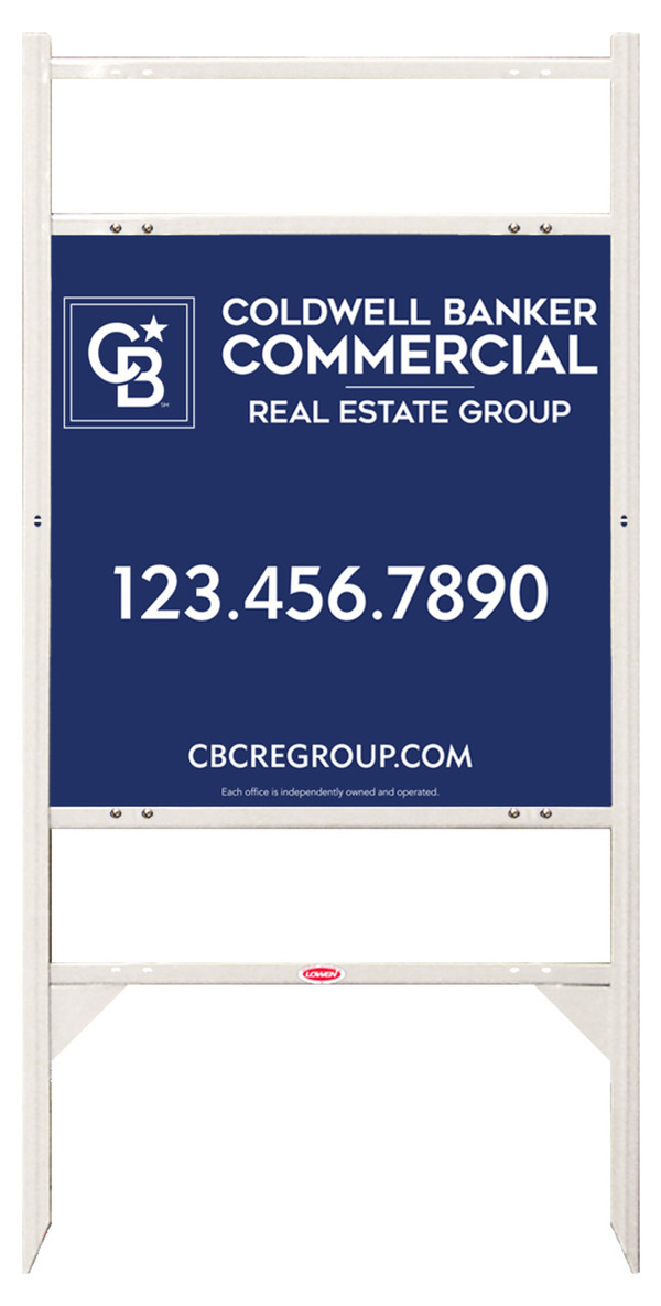 Angle Iron Frame w 2 Rider Inserts and Commercial Sign Panel Unit, 24h x 24w, Steel