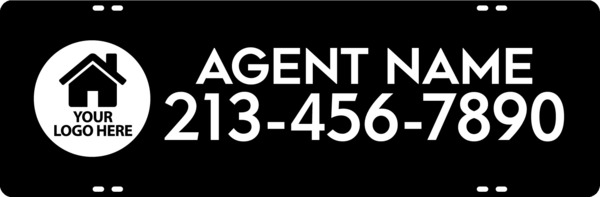 Agent Name w Logo Sign Rider, 8h x 24w, 3MM Aluminum Composite