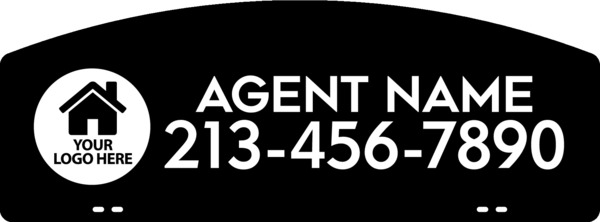 Arc Top Agent Name w Logo Sign Rider, 9h x 24w, 3MM Aluminum Composite