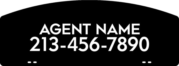 Arc Top Agent Name Sign Rider, 9h x 24w, 3MM Aluminum Composite
