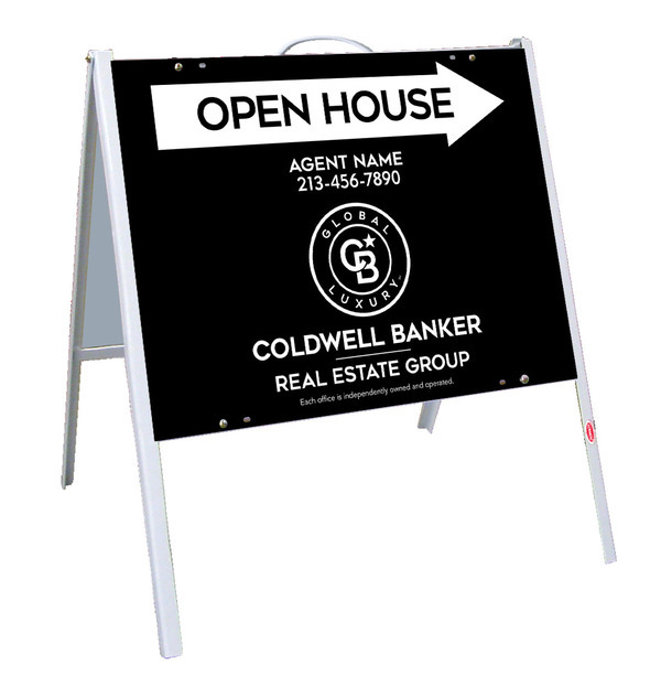 A-Frame and Agent Open House Sign Panel Unit, 18h x 24w, .050 Poly