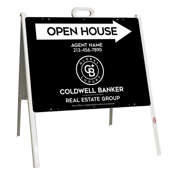 A-Frame and Agent Open House Sign Panel Unit, 18h x 24w, Steel