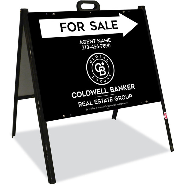 A-Frame and Agent For Sale Sign Panel Unit, 18h x 24w, Steel