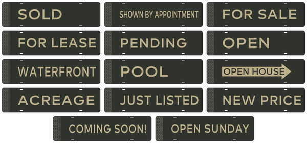 Real Estate Message Sign Rider, 24ga Steel 6h x 24w