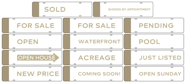 Real Estate Message Sign Rider, 24ga Steel 6h x 24w