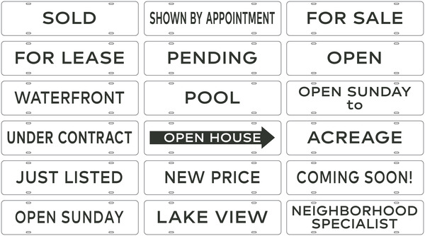 Reflective Message Sign Riders, 6h x 24w, Use with Fine Homes Signage