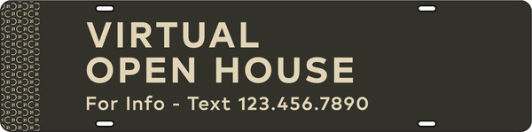Virtual OH w For Info Text Sign Rider, 6h x 24w, Steel