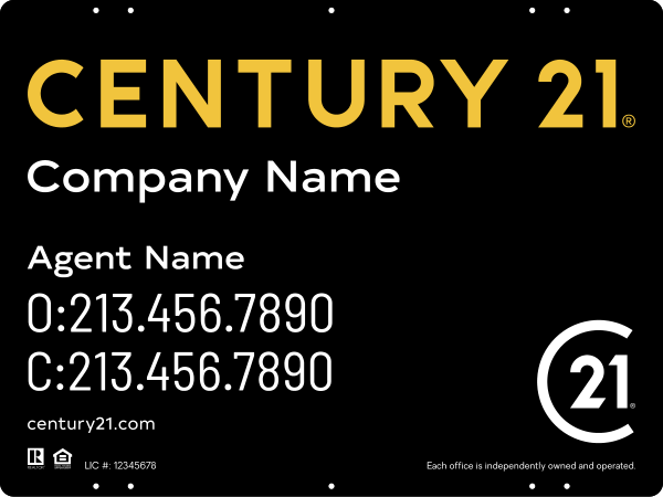 Steel Yard Sign Panel 18x24 DF - Century 21 | Lowen Sign