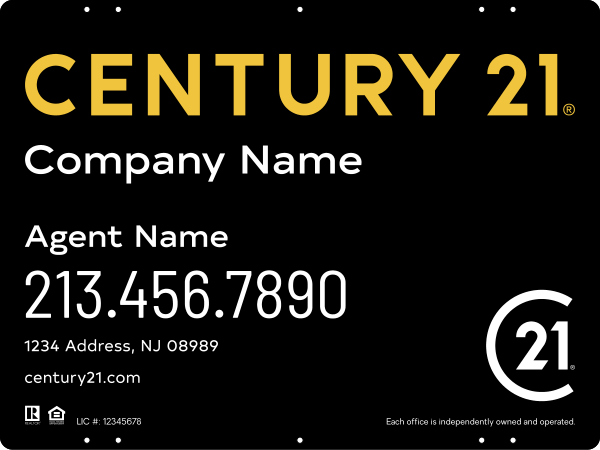 Steel Reflective Yard Panel 18x24 DF - Century 21 | Lowen Sign