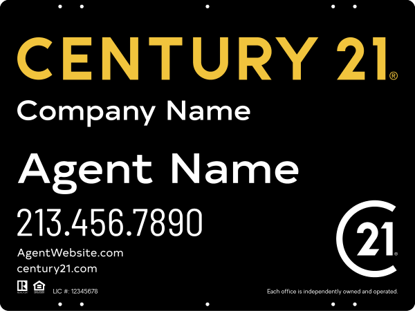 Steel Yard Sign Panel 18x24 DF - Century 21 | Lowen Sign