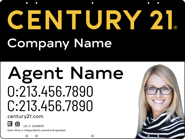 Steel Yard Sign Panel 18x24 DF - Century 21 | Lowen Sign