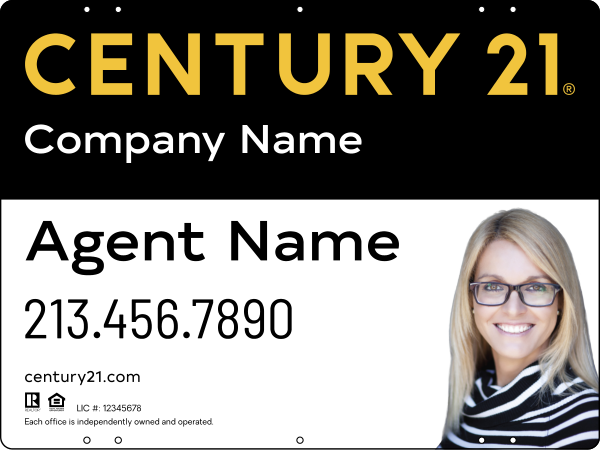Steel Yard Sign Panel 18x24 DF - Century 21 | Lowen Sign