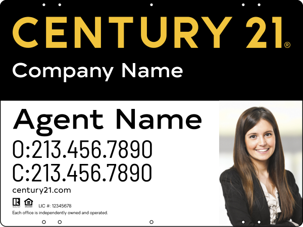 Steel Yard Sign Panel 18x24 DF - Century 21 | Lowen Sign
