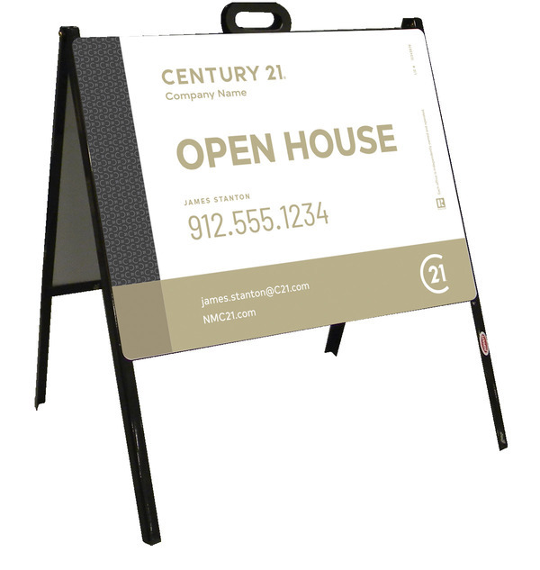 Open House A-Frame and Sign Panel Unit, 18h x 24w, Steel
