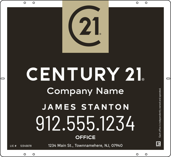 Reflective Agent Sign Panel, 22h x 24w, Steel