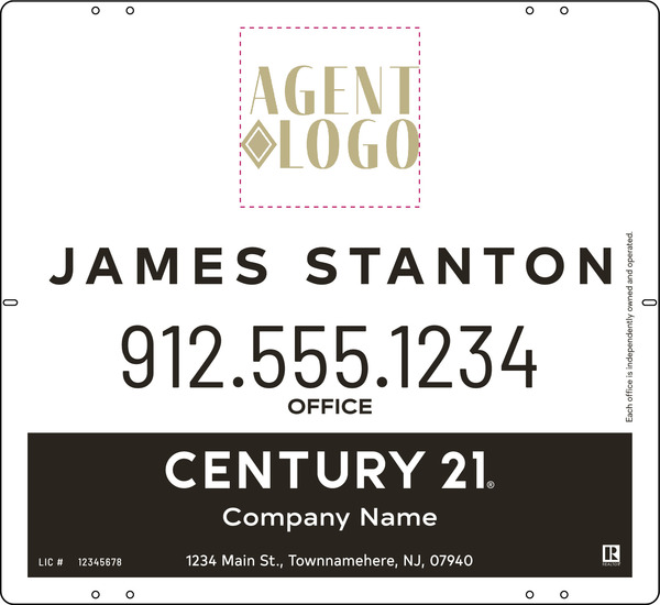 Agent Logo Centric Sign Panel, 22h x 24w, Steel
