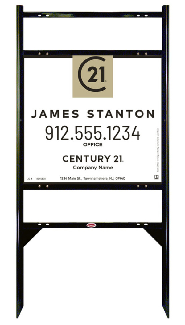 Angle Iron Frame with Two Rider Insets and Agent Centric Sign Panel Unit, 22h x 24w