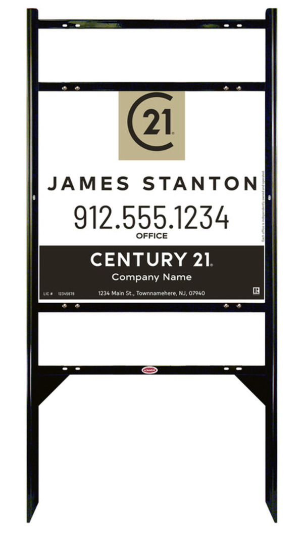 Angle Iron Frame with Two Rider Insets and Agent Centric Sign Panel Unit, 22h x 24w
