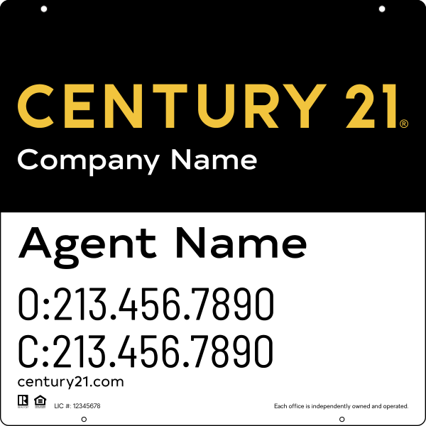 Reflective Hanging Panel 24x24 Steel DF - Century 21 | Lowen Sign