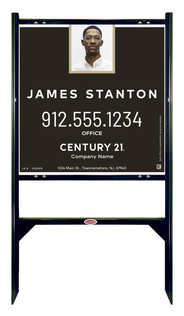 Angle Iron Frame and Agent Photo Centric Sign Panel Unit, 24h x 24w