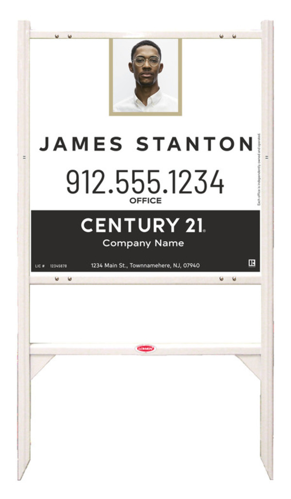 Angle Iron Frame and Agent Photo Centric Sign Panel Unit, 24h x 24w