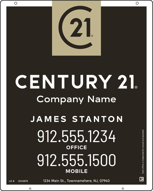 Reflective Hanging Agent Sign Panel, 30h x 24w, 3mm Aluminum Composite