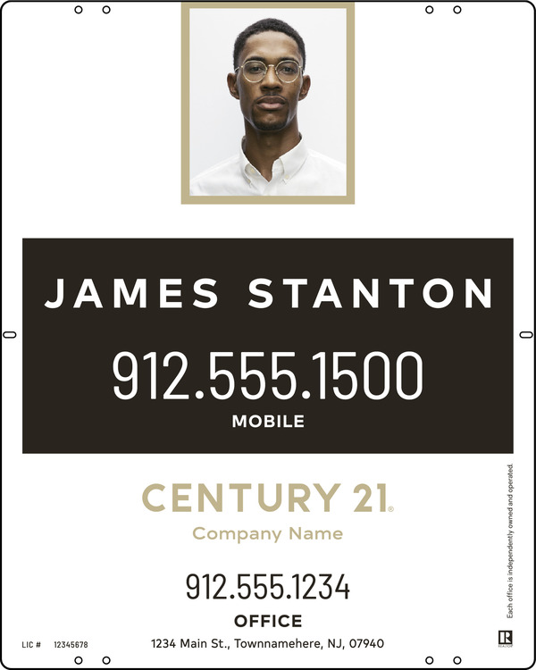 Agent Photo Centric Sign Panel, 30h x 24w, 3mm Aluminum Composite