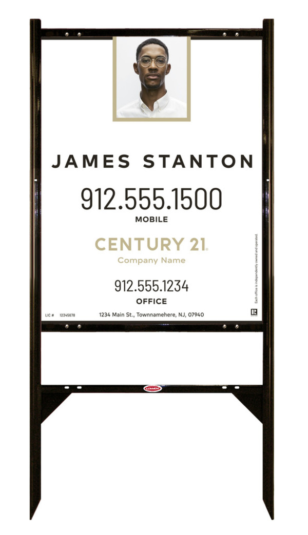 Angle Iron Frame and Agent Photo Centric Sign Panel Unit, 30h x 24w